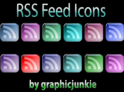 RSS Colored Glass Feed Icons