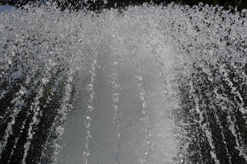 Fast moving water in fountain